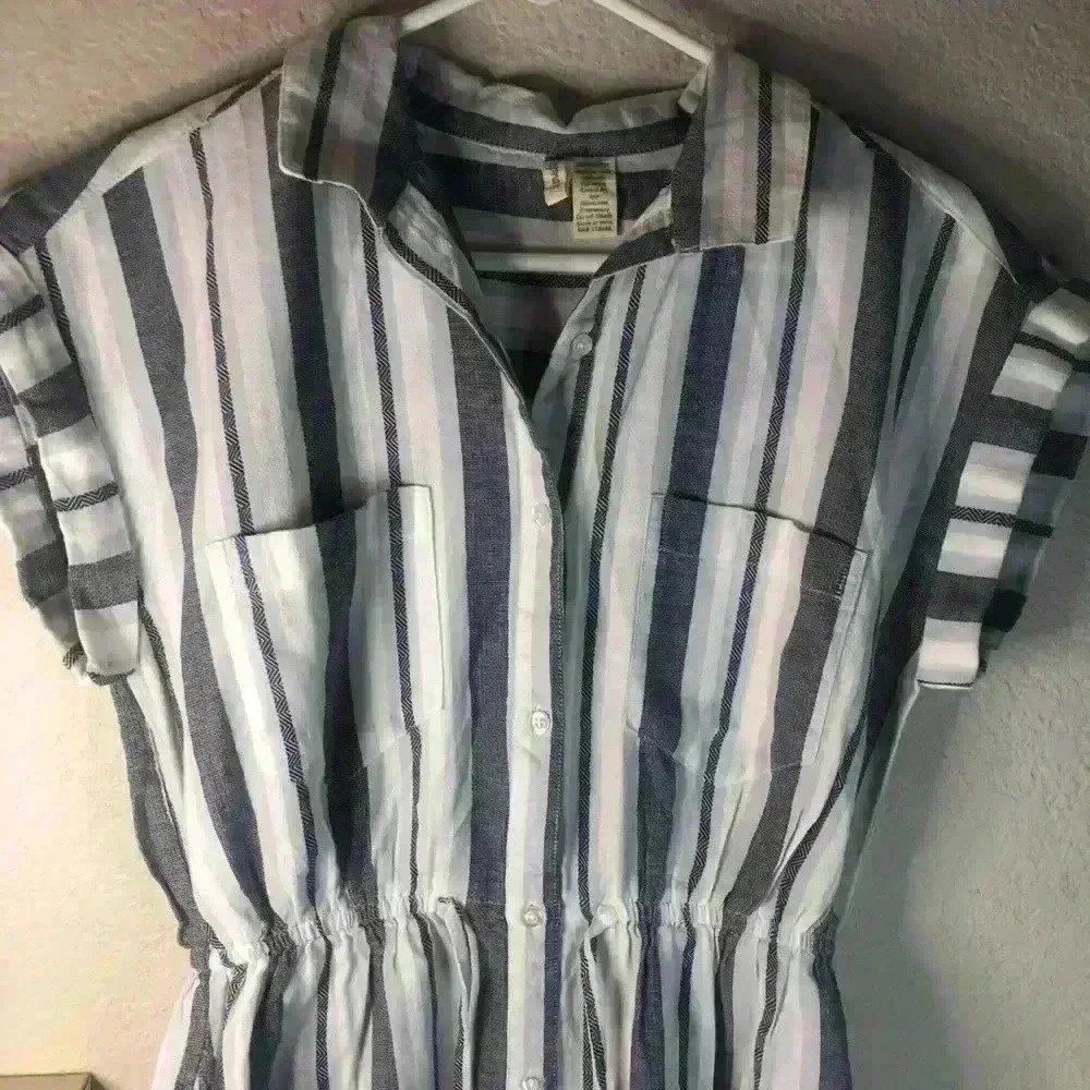 Japna blue and white cotton dress Sz M NWT - Picture 2 of 7